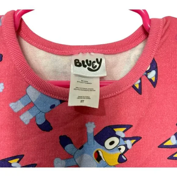 Girls Pink Bluey Dress | Size 5T - Picture 3 of 5